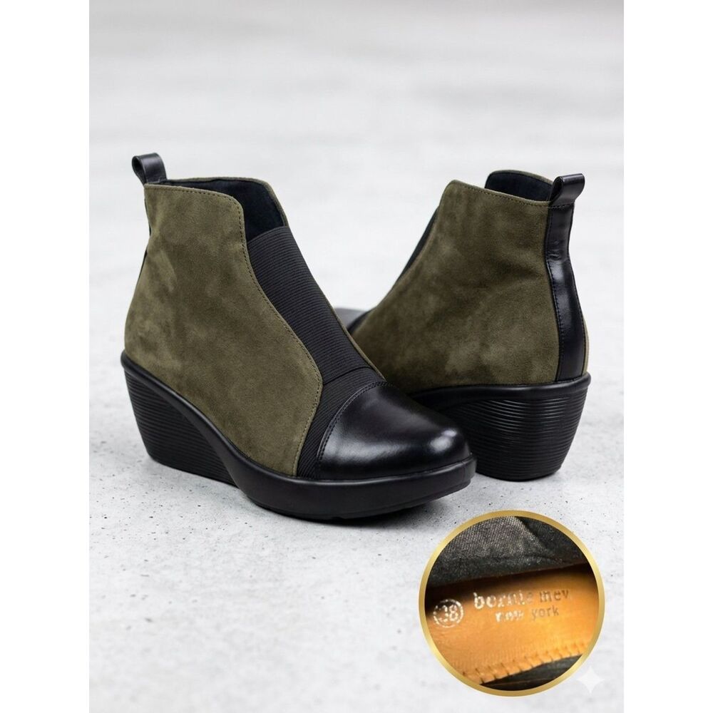 Bernie Mev "Giggles" mixed-media wedge ankle boots